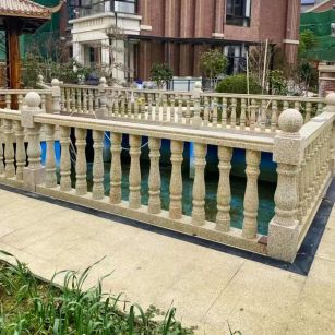 遵义黄金麻花岗岩石材栏杆，扶手，将军柱，花瓶柱