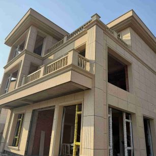 遵义 黄金麻花岗岩石材荔枝面外墙干挂效果展示