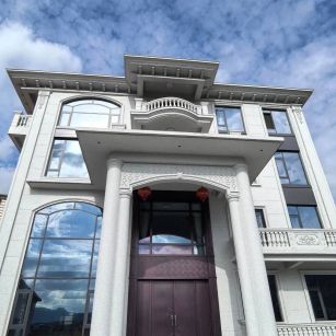 遵义白麻别墅外墙干挂石材效果示例