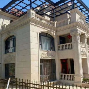 遵义 黄金麻花岗岩荔枝面别墅外墙干挂