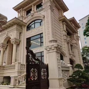 遵义 黄金麻花岗岩别墅外墙干挂效果展示