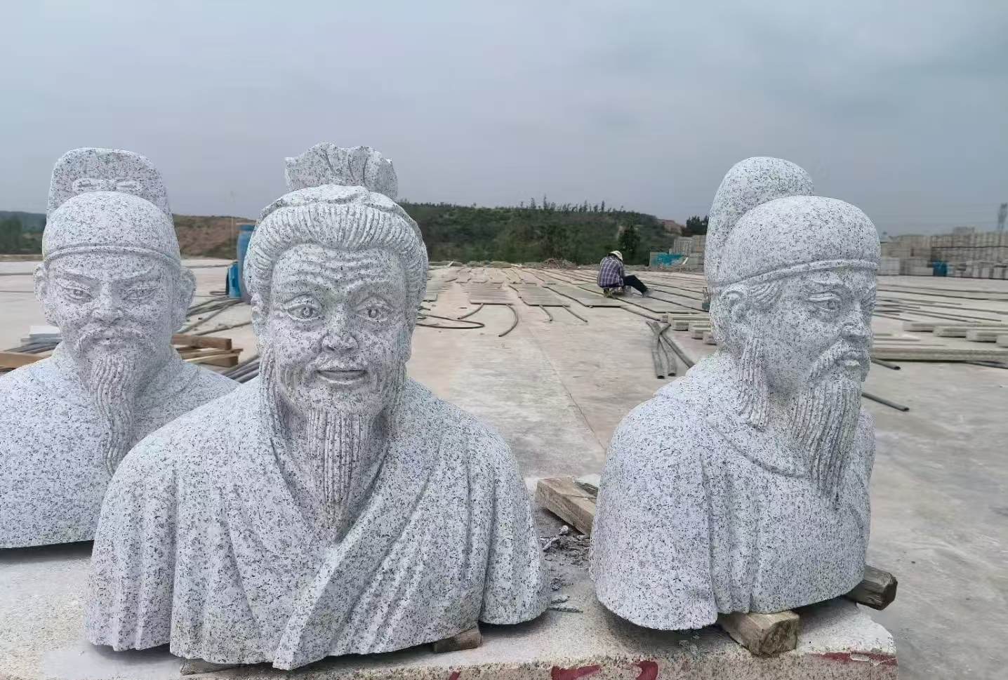 遵义 白麻花岗岩石材人物立体雕刻