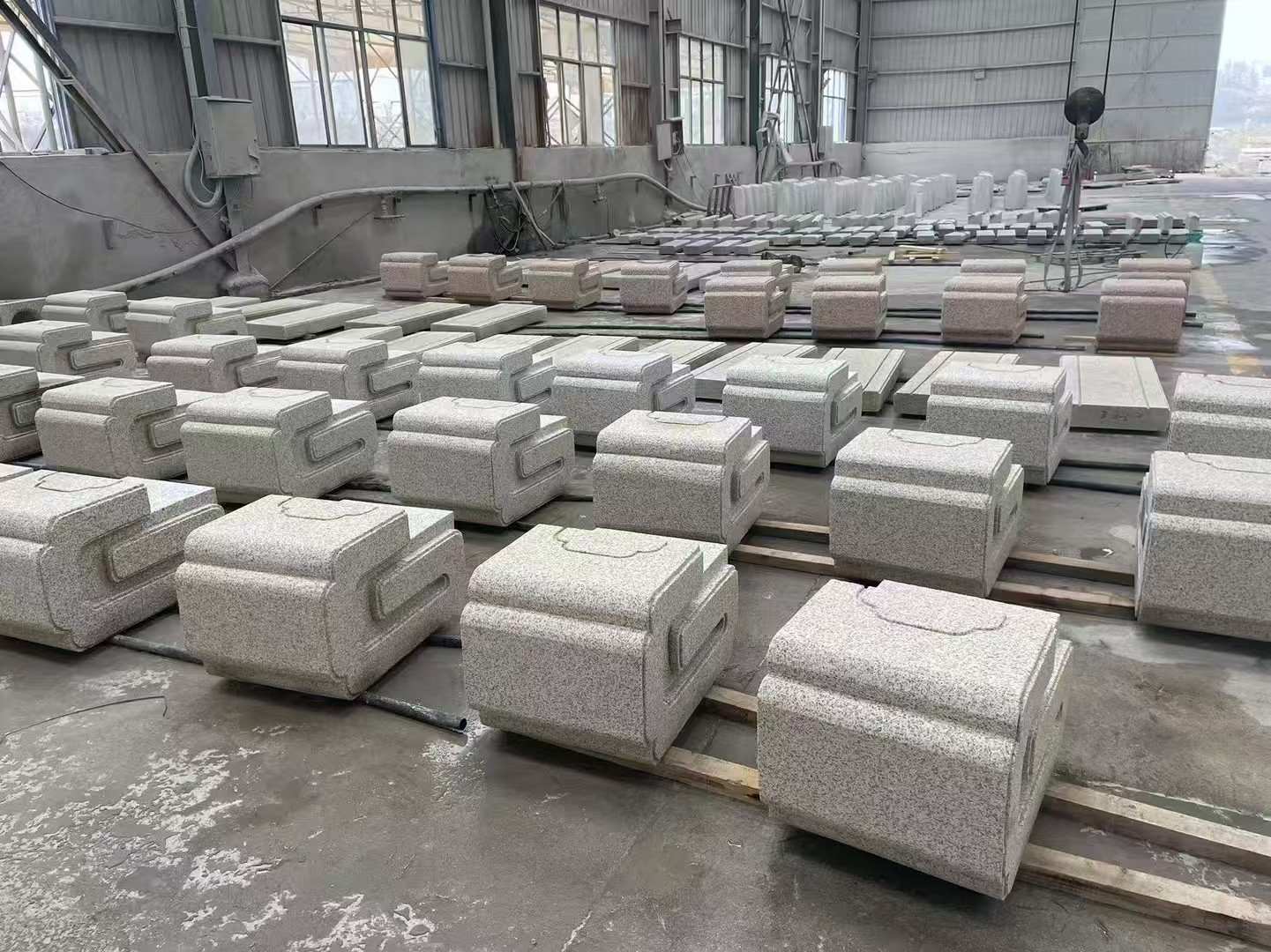 遵义 白麻花岗岩异形加工-石凳，坐凳