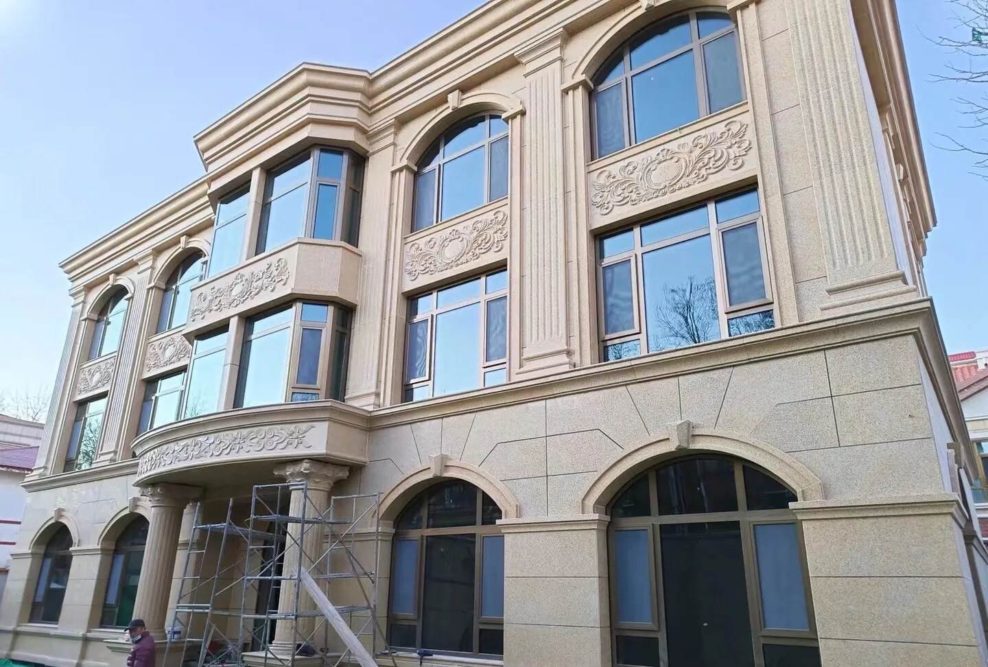 遵义 黄金麻花岗岩别墅外墙干挂